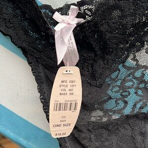One size NWT black lace tongs. Victorias Secret. Super soft and sexy